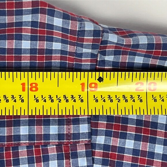 Brooks Brothers Casual Shirt Non-Iron Red and Blue Check Long-Sleeve Button-Down - Picture 8 of 11